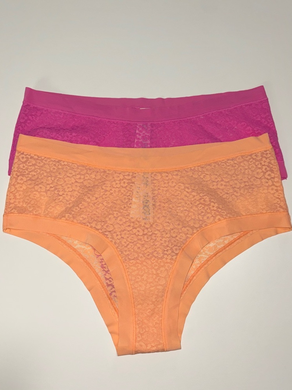 Victoria's Secret Lace Hipster Panties in pink and orange